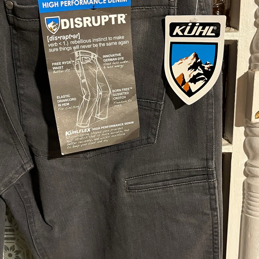 NWT KUHL men’s grey disruptr jeans work outdoor pants